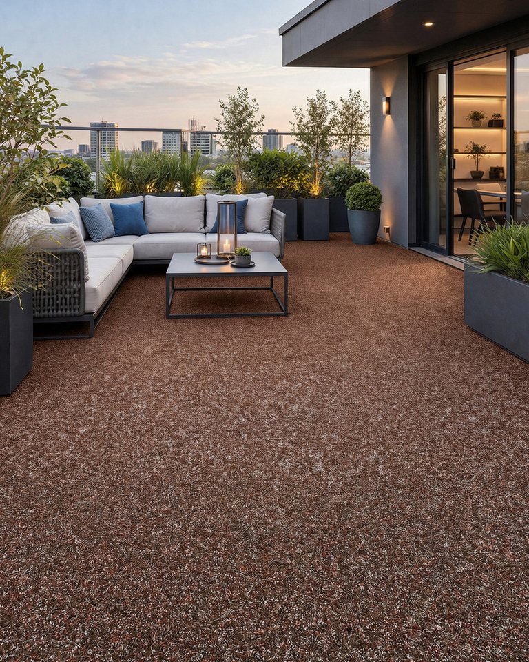 Mazovia Kunstrasen mit Noppen, Meterware, Outdoor Braun, UV-beständig,witterungsbeständig und wetterfest,für Balkone,Camping – Bild 2 von 5