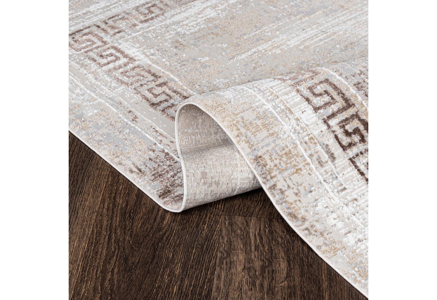 Mazovia Orientteppich Modern Bordüre Beige Creme Wohnzimmer, Schlafzimmer, Esszimmer, Büro, Fußbodenheizung – Bild 4 von 5