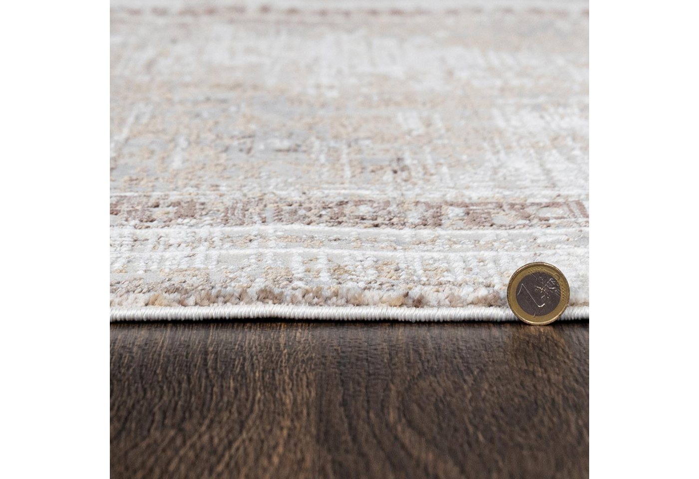 Mazovia Orientteppich Modern Bordüre Beige Creme Wohnzimmer, Schlafzimmer, Esszimmer, Büro, Fußbodenheizung – Bild 5 von 5
