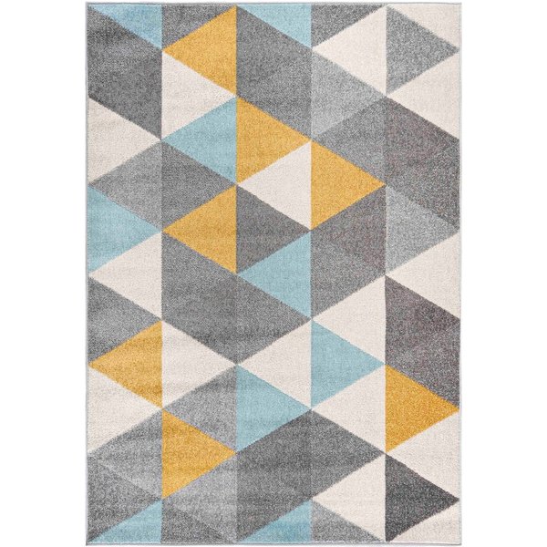 Mazovia Teppich Modern Geometrisch Anthrazit Bunt Wohnzimmer, Schlafzimmer, Büro, Fußbodenheizung