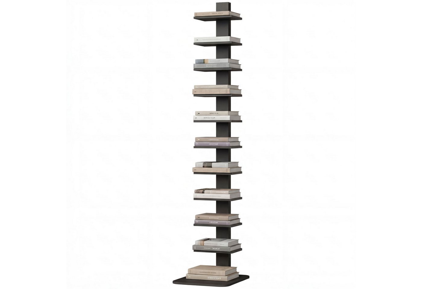 MC Star Bücherregal Modernes, 11-stöckiges Hochregal im Industrial-Stil, platzsparend, 34,5 x 41,5 x 163,5 cm, Schwarz – Bild 2 von 5