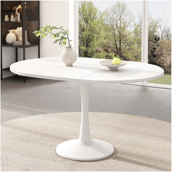 MC Star Esstisch Ausziehbarer Esstisch, ovaler Esstisch, Kaffee-Freizeittisch (Länge 100/140 x Breite 100 x Höhe 75 cm, moderner schlichter Esstisch)