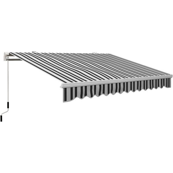 MC Star Gelenkarmmarkise Balkonmarkise, 3,95x2,45x3,50 m, UV-beständig, für alle Oberflächen (mit Handkurbel, Alu, Polyester, Weiß+Blau)