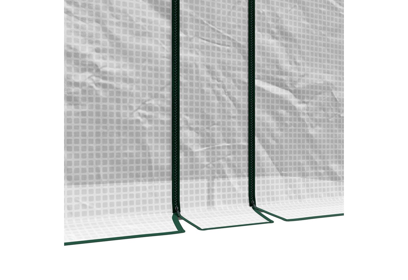MC Star Gewächshaus 2 m² großes Gartengewächshaus, Maße 2 m (L) x 1 m (B) x 1,78 m (H), 2 aufrollbare Türen mit Reißverschluss, Stahl, hochdichtes PE (140 g/m), – Bild 3 von 5