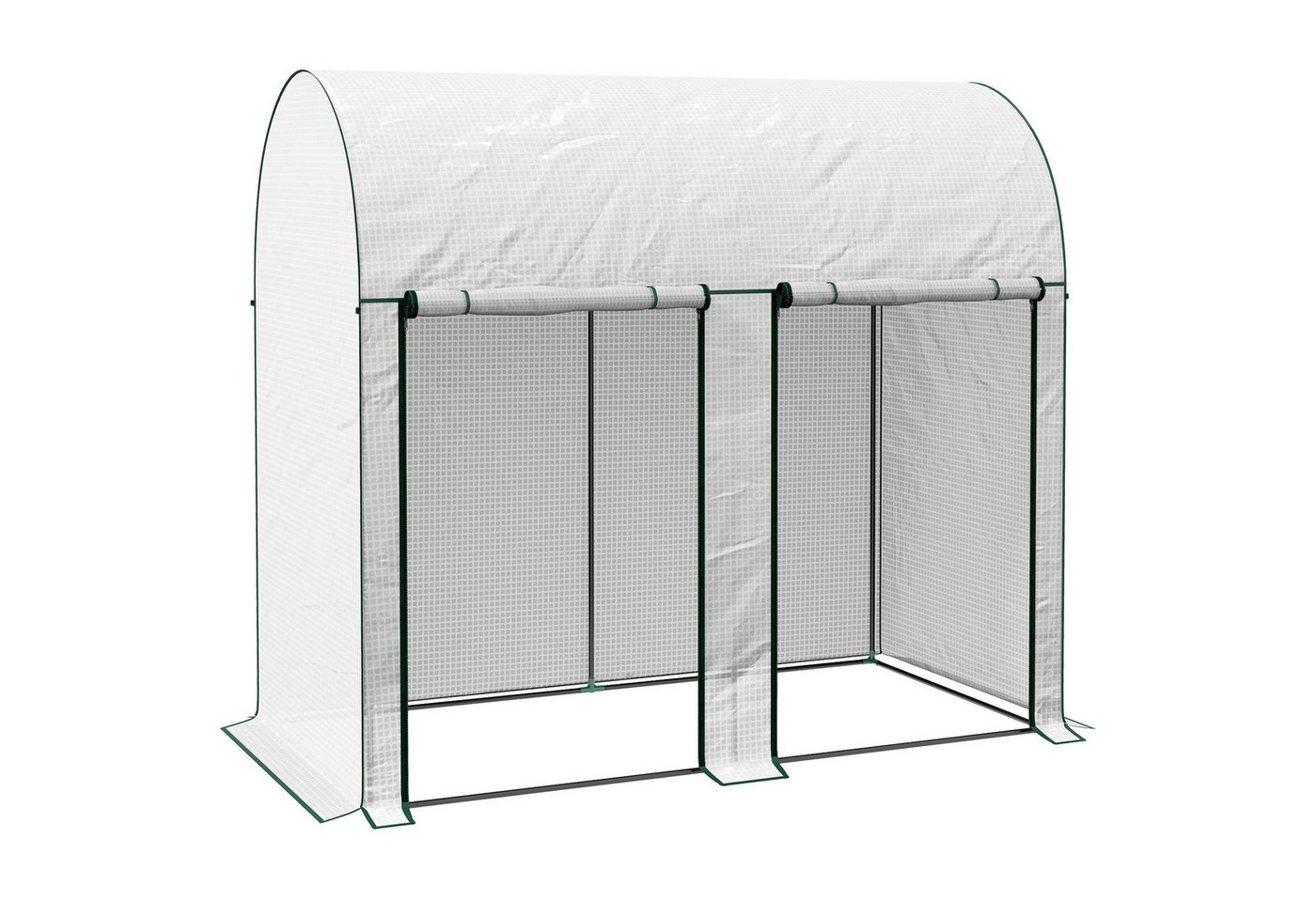 MC Star Gewächshaus 2 m² großes Gartengewächshaus, Maße 2 m (L) x 1 m (B) x 1,78 m (H), 2 aufrollbare Türen mit Reißverschluss, Stahl, hochdichtes PE (140 g/m), – Bild 4 von 5