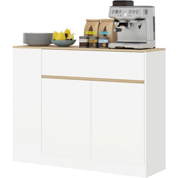 MC Star Sideboard Küchenschrank mit Schublade, verstellbare Ablage, Aufbewahrungsschrank (mit Kippschutz, Beistellschrank für Küche, Esszimmer, 105 x 30 x 81,5 