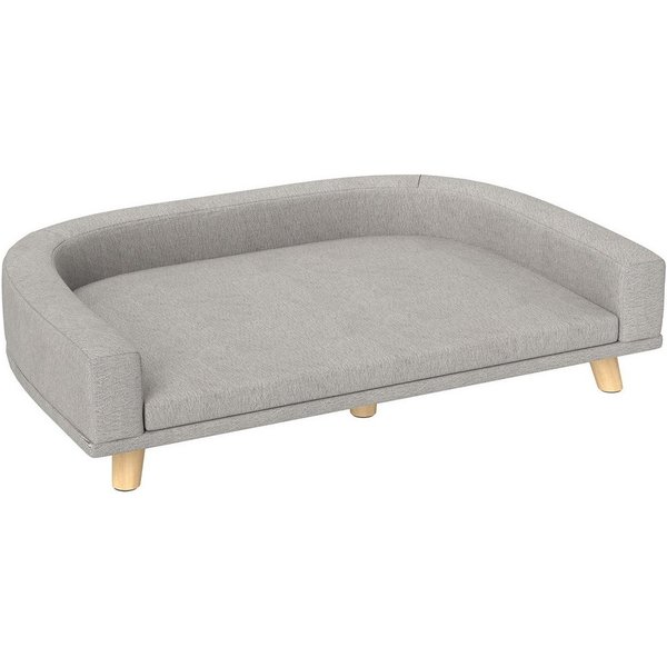 MC Star Tierbett Hundesofa, Haustiersofa Katzensofa mit Kissen, Hundebett, für große Hunde, Hundecouch mit Erhöhtem Design, Grau, 98 x 67 x 25 cm