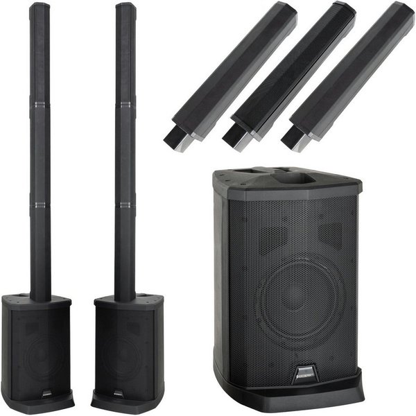 McGrey E-208LA Aktiv Line Array Säulenanlage Stereo Set Lautsprecher (Bluetooth, 100 W, PA-Anlage mit 8x 2,5" Breitbandlautsprecher)