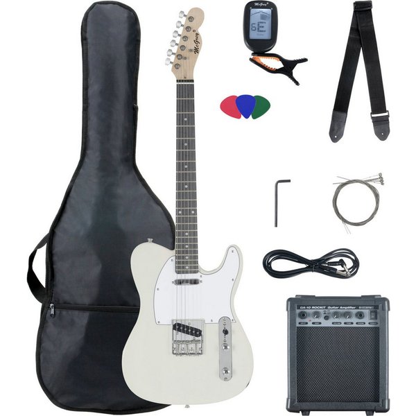McGrey E-Gitarre Rockit elektrische Gitarre, TL-Style, Komplettset 4/4, 8-St., inkl. Verstärker, Tasche, Stimmgerät, Plektren, Gurt und Kabel, 10 Watt (RMS) Git
