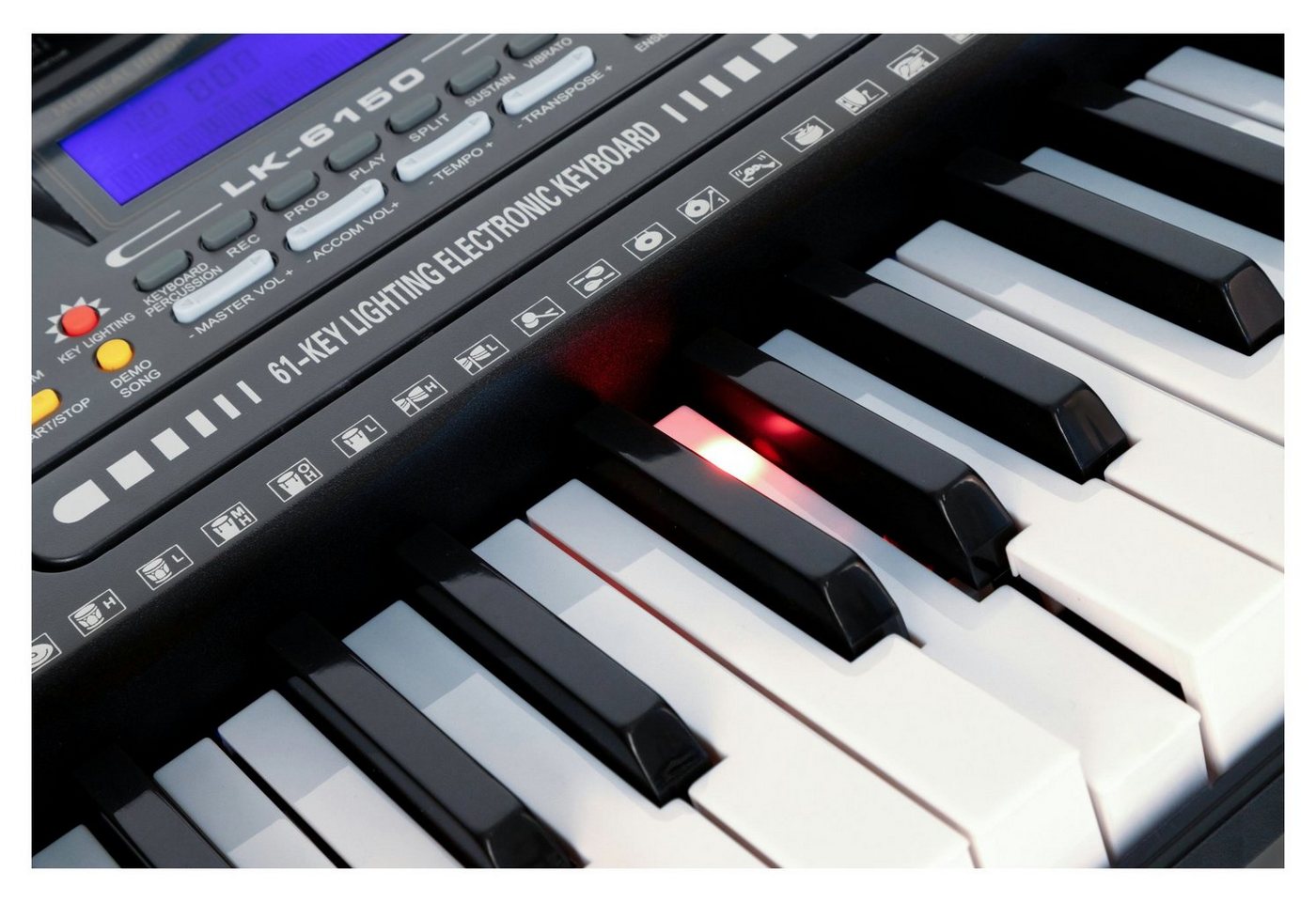 McGrey Home-Keyboard LK-6150 - Einsteiger-Keyboard mit 61 Leuchttasten (Spar-Set, 3-St., inkl. Ständer, Keyboardbank und Notenhalter), 255 Sounds und Rhythmen - – Bild 5 von 5