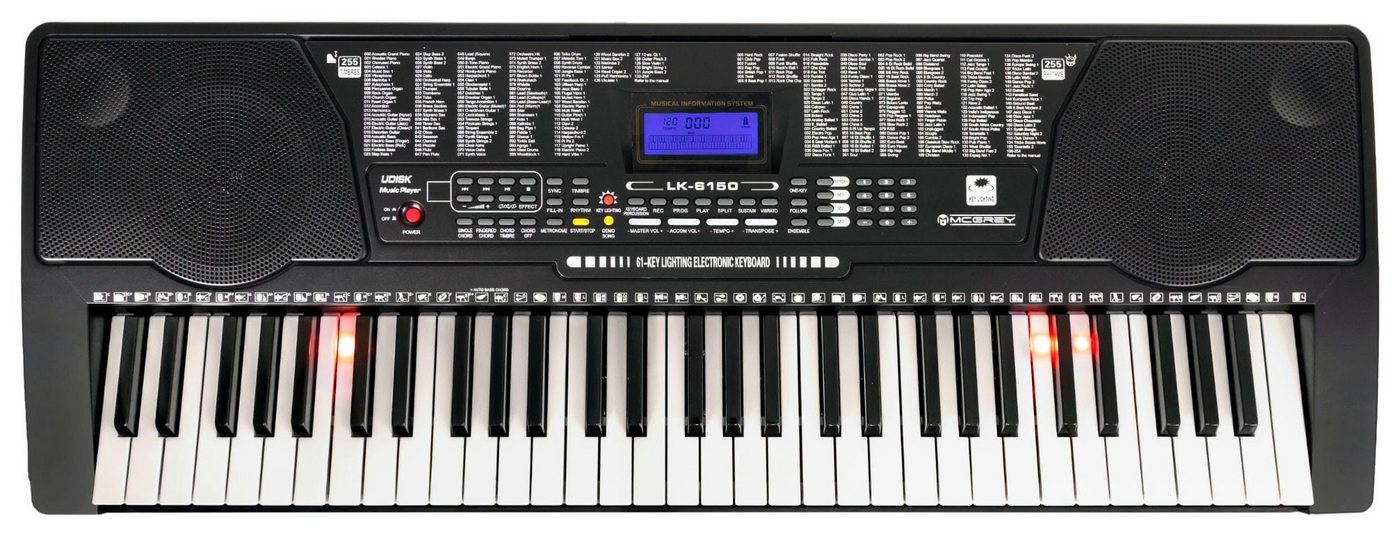 McGrey Home-Keyboard LK-6150 - Einsteiger-Keyboard mit 61 Leuchttasten (1-St., mit Notenhalter), 255 Sounds und Rhythmen - integrierter MP3-Player & Lernfunktio – Bild 2 von 5