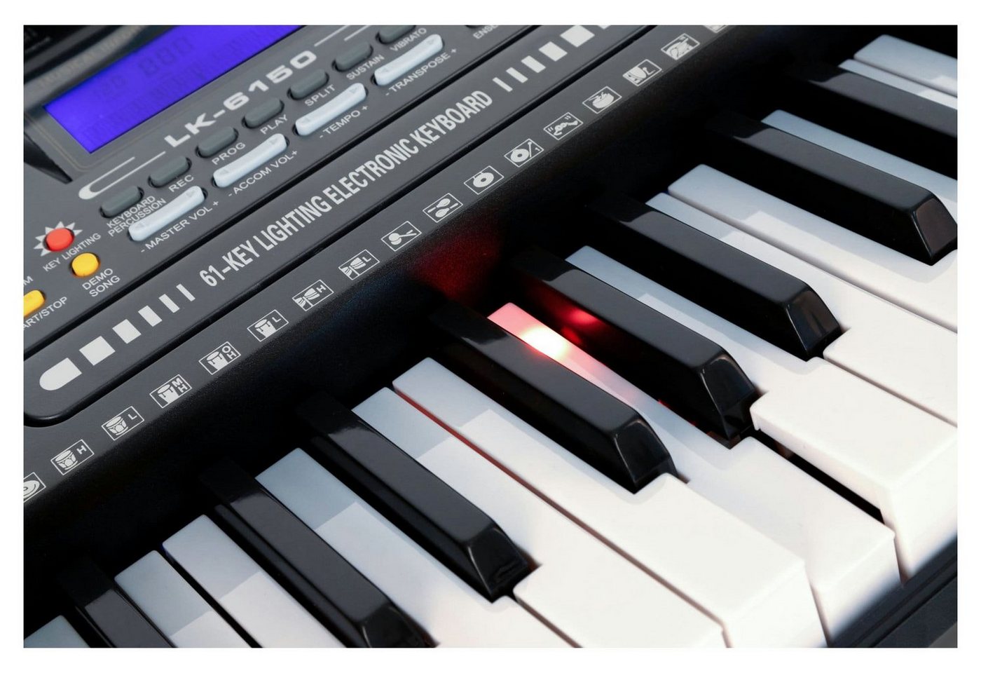 McGrey Home-Keyboard LK-6150 - Einsteiger-Keyboard mit 61 Leuchttasten (1-St., mit Notenhalter), 255 Sounds und Rhythmen - integrierter MP3-Player & Lernfunktio – Bild 3 von 5