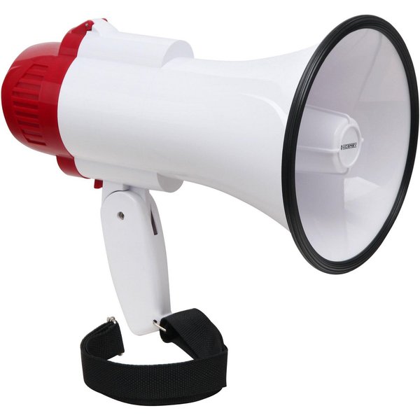 McGrey Megafon Megaphon - Lautsprecher Sprachrohr, 10 Watt RMS bis zu 500m Reichweite, robuste Bauweise, (MP-100RS, Inkl. Tragegurt), Aufnahme/Wiedergabe-Funkti
