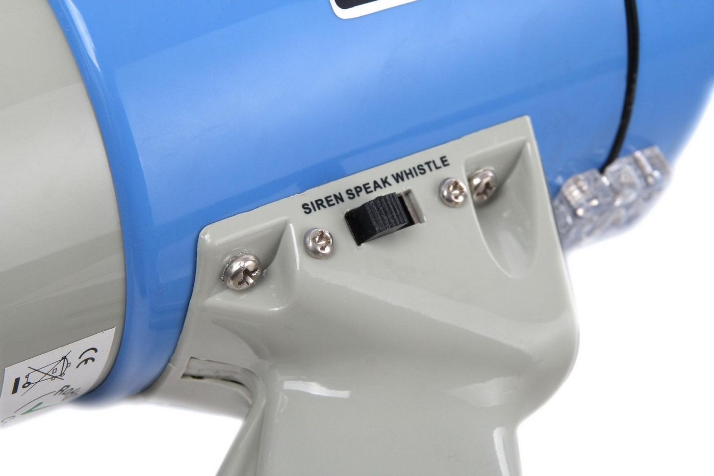 McGrey Megafon Megaphon - Lautsprecher Sprachrohr, 25 Watt RMS bis zu 1km Reichweite, robuste Bauweise, (MP-200RS, Inkl. Tragegurt), Sirene- und Whistle-Funktio – Bild 5 von 5