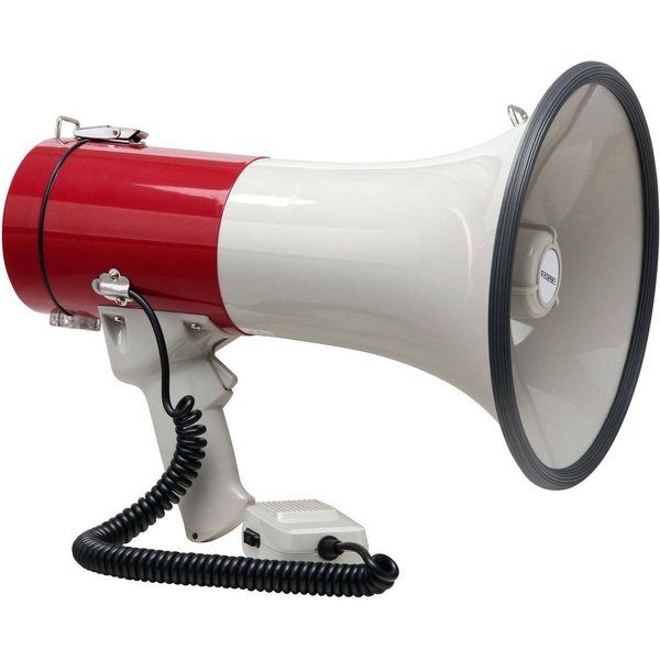 McGrey Megafon Megaphon - Lautsprecher Sprachrohr, 25 Watt RMS bis zu 1km Reichweite, robuste Bauweise, (MP-500HS, Inkl. Tragegurt), Mit Handmikrofon und Sirene