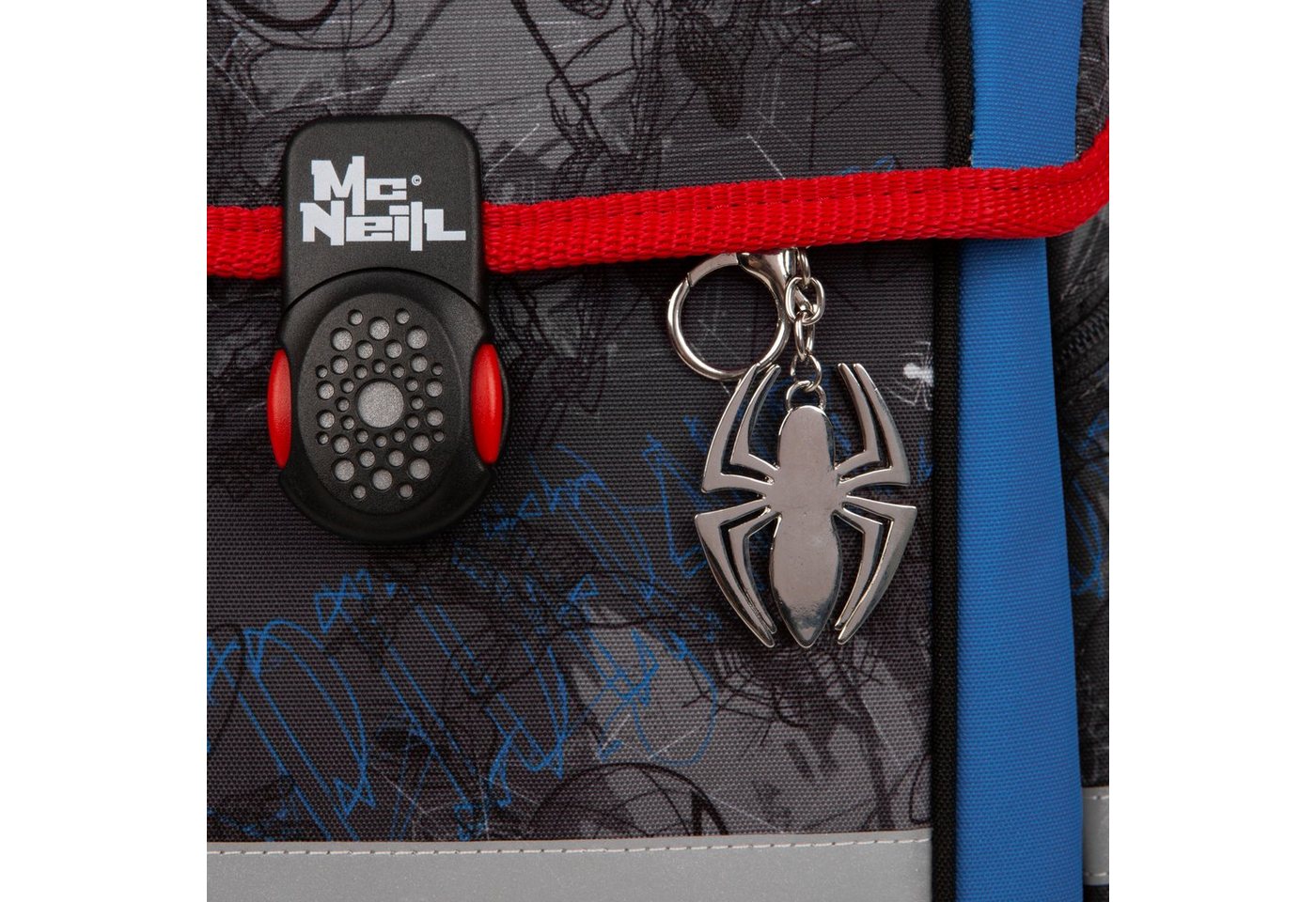 McNeill Schulranzen Perfecto, Marvel, Spider Man (Set, 5-tlg), inkl. Federmäppchen, Turnbeutel, Schlamperrolle & Motivmagnet – Bild 5 von 5