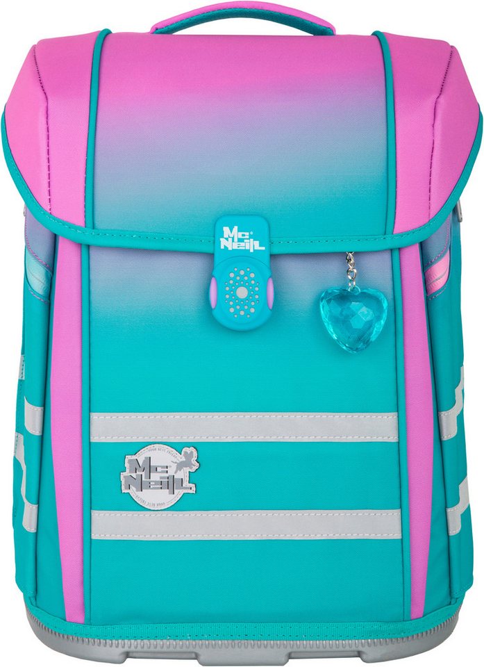 McNeill Schulranzen Perfecto, Blueberry (Set, 5-tlg), inkl. Federmäppchen, Turnbeutel, Schlamperrolle & Motivmagnet – Bild 4 von 5