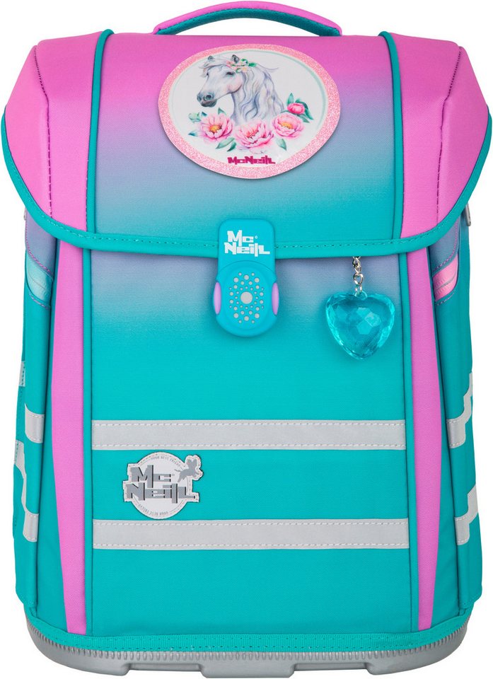 McNeill Schulranzen Perfecto, Blueberry (Set, 5-tlg), inkl. Federmäppchen, Turnbeutel, Schlamperrolle & Motivmagnet – Bild 5 von 5