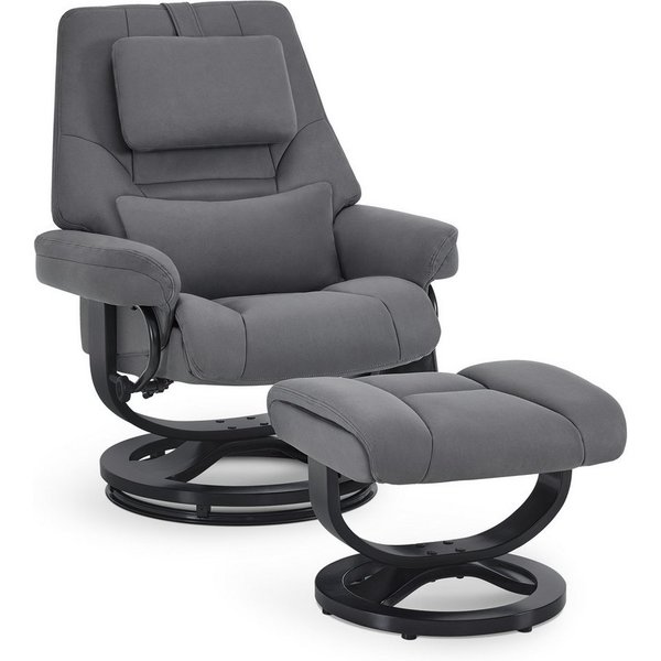 MCombo Relaxsessel Relaxsessel mit Liegefunktion, Lesesessel 9046, 360° Drehbarer Fernsehsessel mit Hocker, mit Liegefunktion