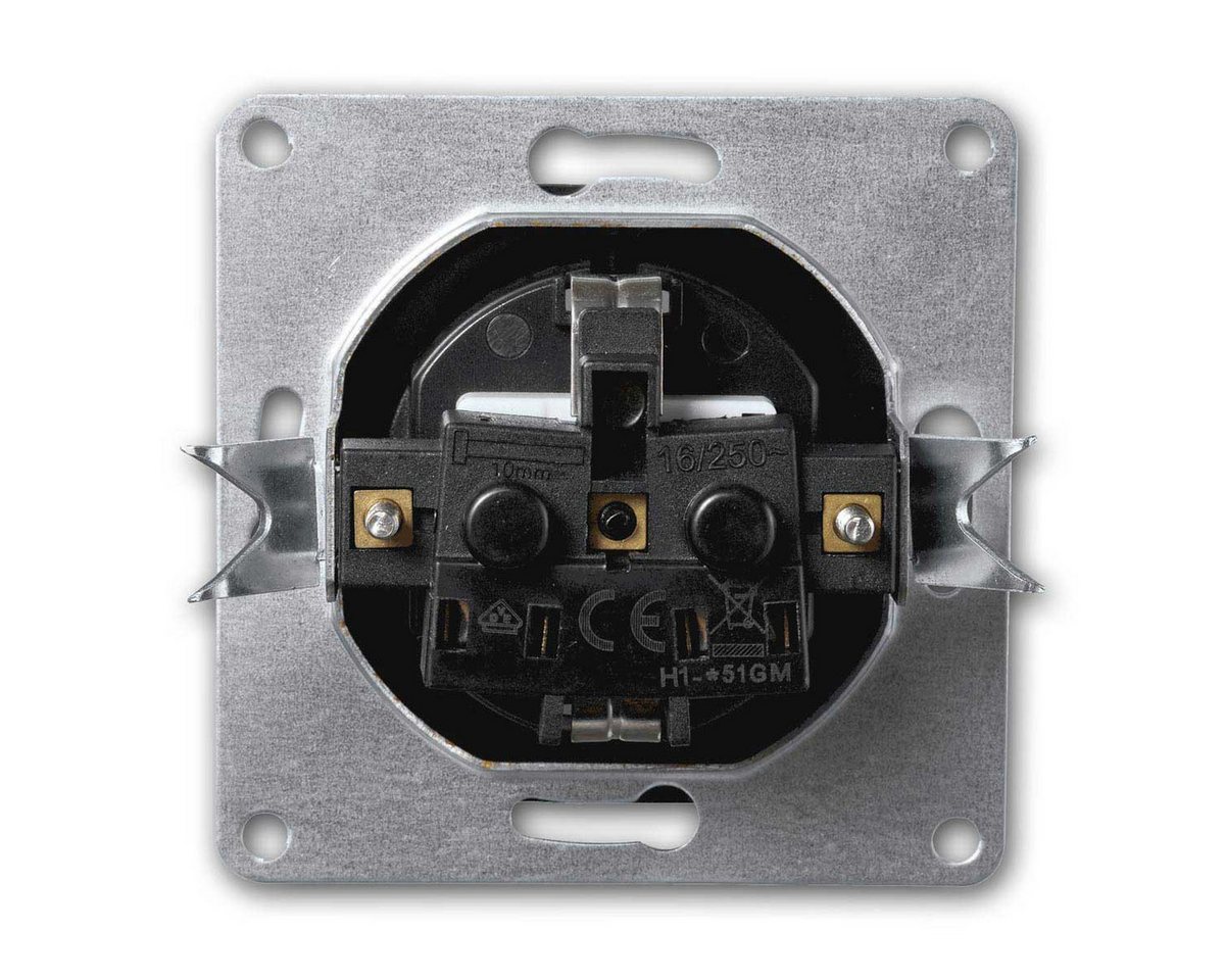 McPower FLAIR Doppelsteckdose schw, 250V~/16A, UP, Schraub Unterputzschalter – Bild 3 von 5