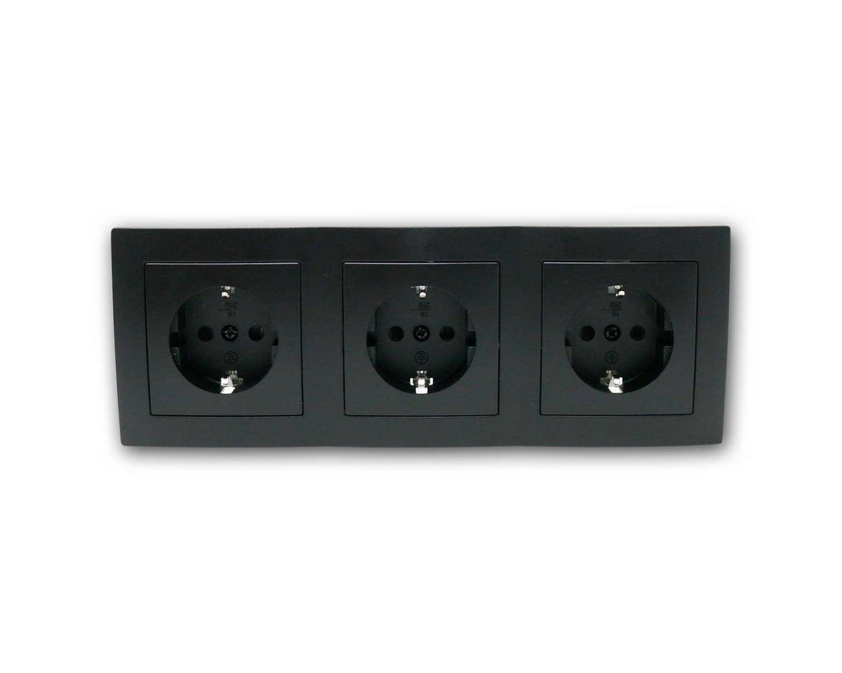 McPower FLAIR Dreifachsteckdose schw,250V~/16A,UP,Klemman Unterputzschalter – Bild 2 von 5