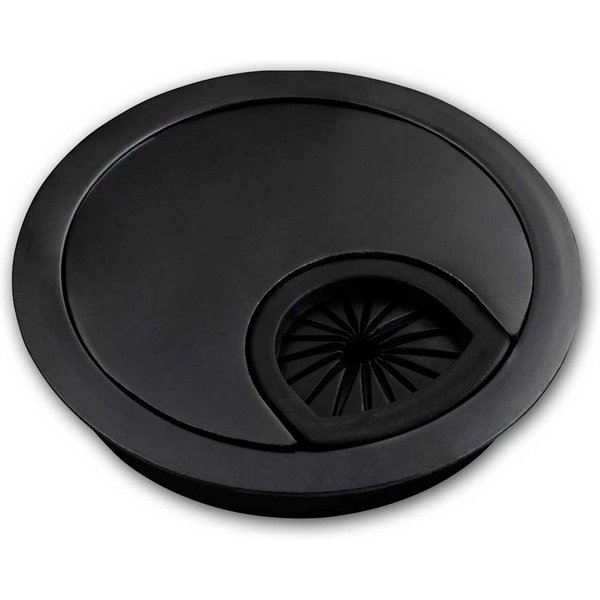 McPower Kabelkanal Kabeldurchführung WB-02, Metall, schwarz, Ø70mm