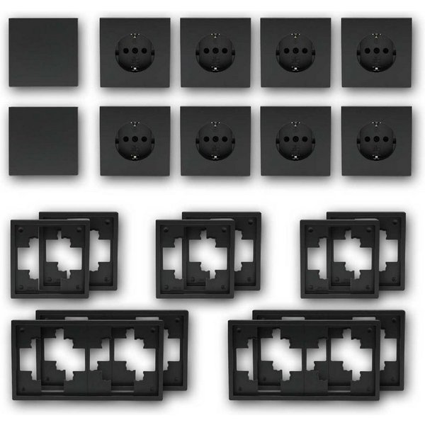McPower Set "Standard-20" SHALLOW anthrazit, 20-teilig Unterputzschalter