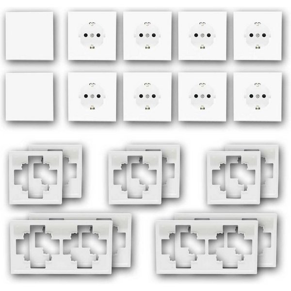 McPower Set "Standard-20" SHALLOW weiß, 20-teilig Unterputzschalter