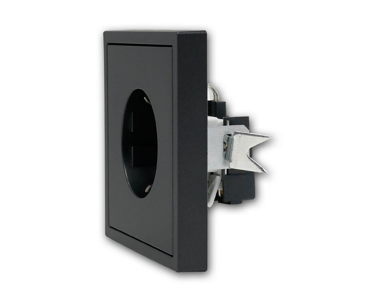 McPower Unterputz-Steckdose Steckdose SHALLOW anthrazit 250V~/16A UP, m Rahmen – Bild 2 von 5