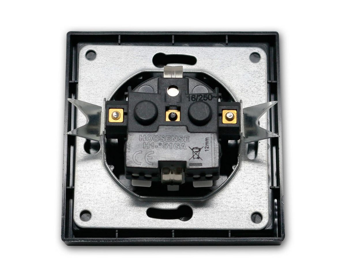 McPower Unterputz-Steckdose Steckdose SHALLOW anthrazit 250V~/16A UP, m Rahmen – Bild 4 von 5