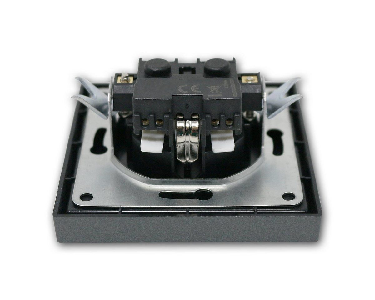 McPower Unterputz-Steckdose SHALLOW Steckdose IP44 anthr, 250V~/16A mit Rahmen – Bild 4 von 5