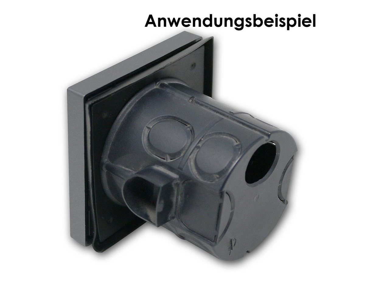 McPower Unterputz-Steckdose SHALLOW Steckdose IP44 anthr, 250V~/16A mit Rahmen – Bild 5 von 5