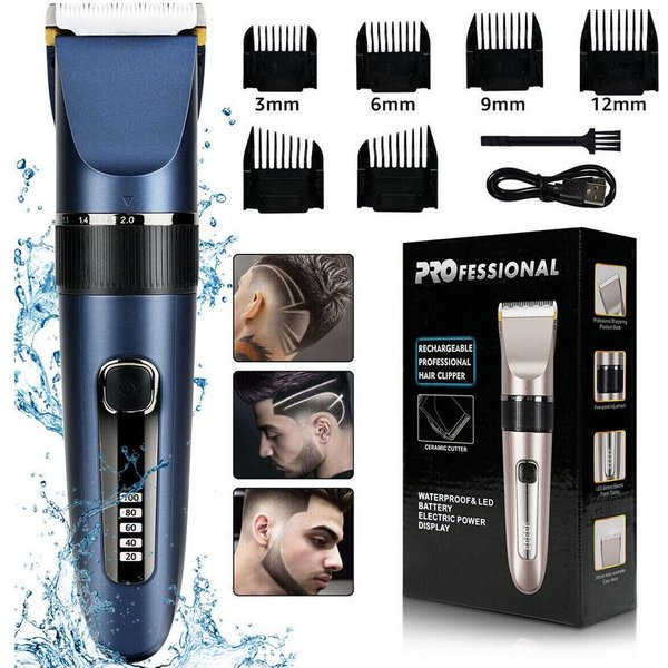 MCURO Haarschneider, USB Aufladung Akku Haarschneidemaschine mit LED Anzeige, IP54