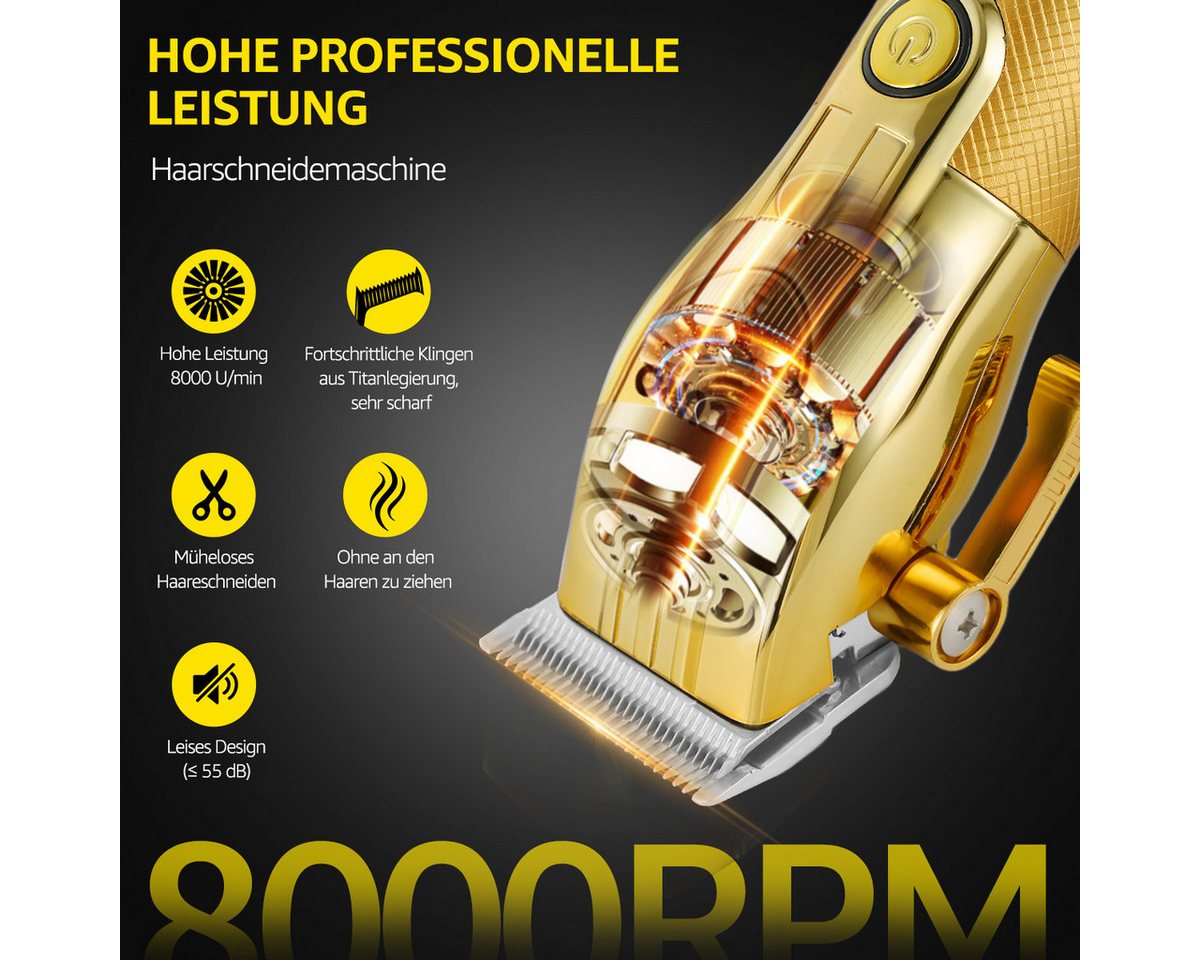 MCURO Haarschneider Elektrisch Profi,Haarschneidemaschine Barttrimmer Set für Herren, mit 12 Kammaufsätzen, Haar- und Bartschneider Wasserdicht & Kabellos mit L – Bild 2 von 5