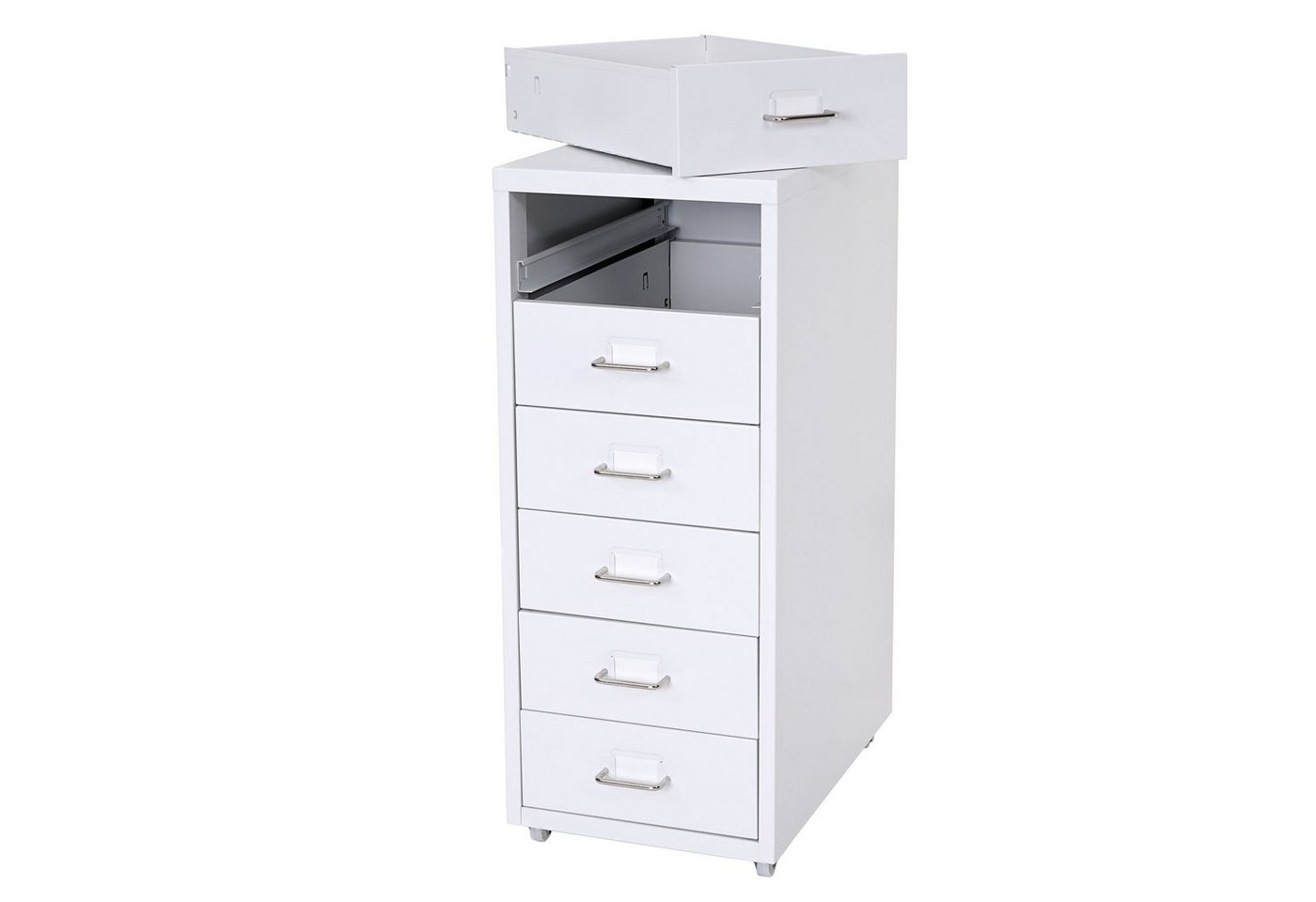 MCW Rollcontainer T851-6, 6 Schubladen mit Vollauszug, inkl. Etiketten und Etikettenhalter – Bild 5 von 5