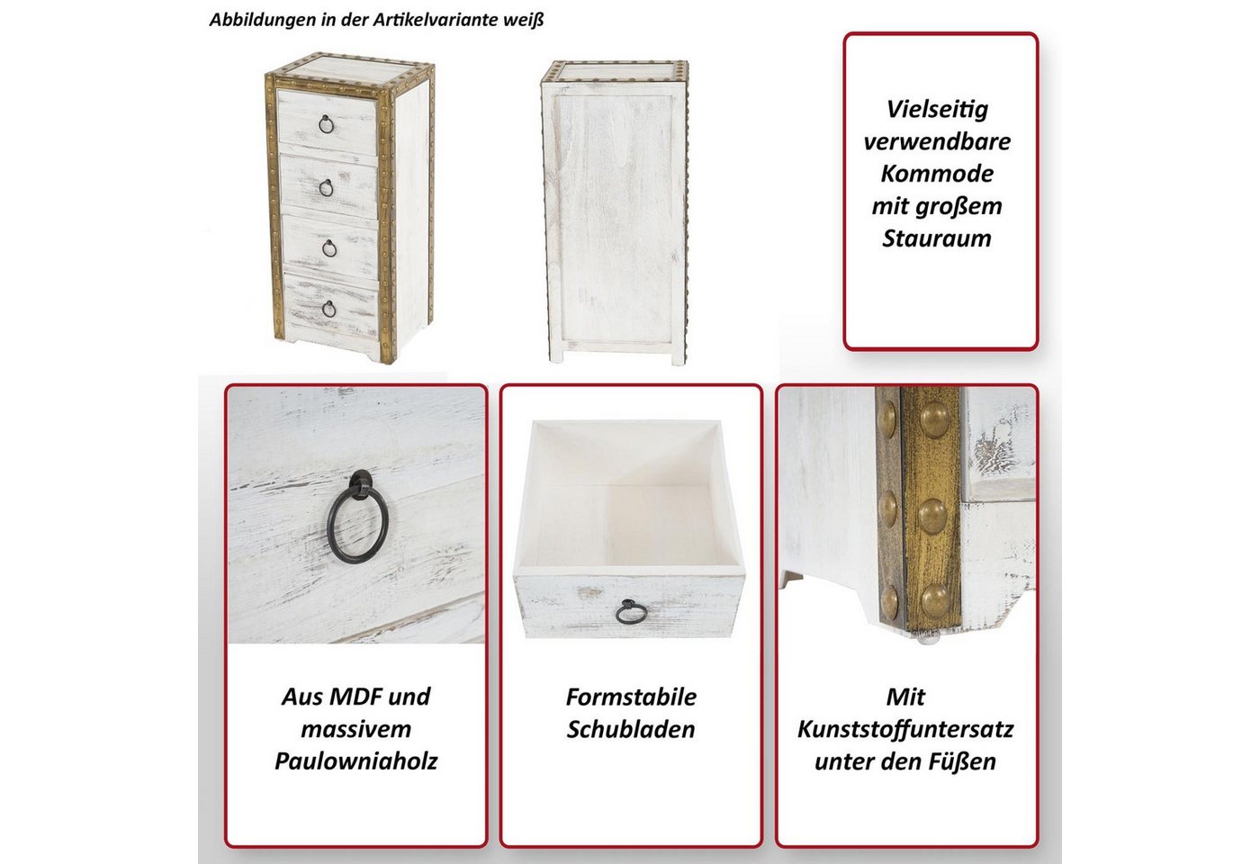 MCW Schubkastenkommode Ambato, 4 formstabile Schubladen, Großer Stauraum – Bild 3 von 5