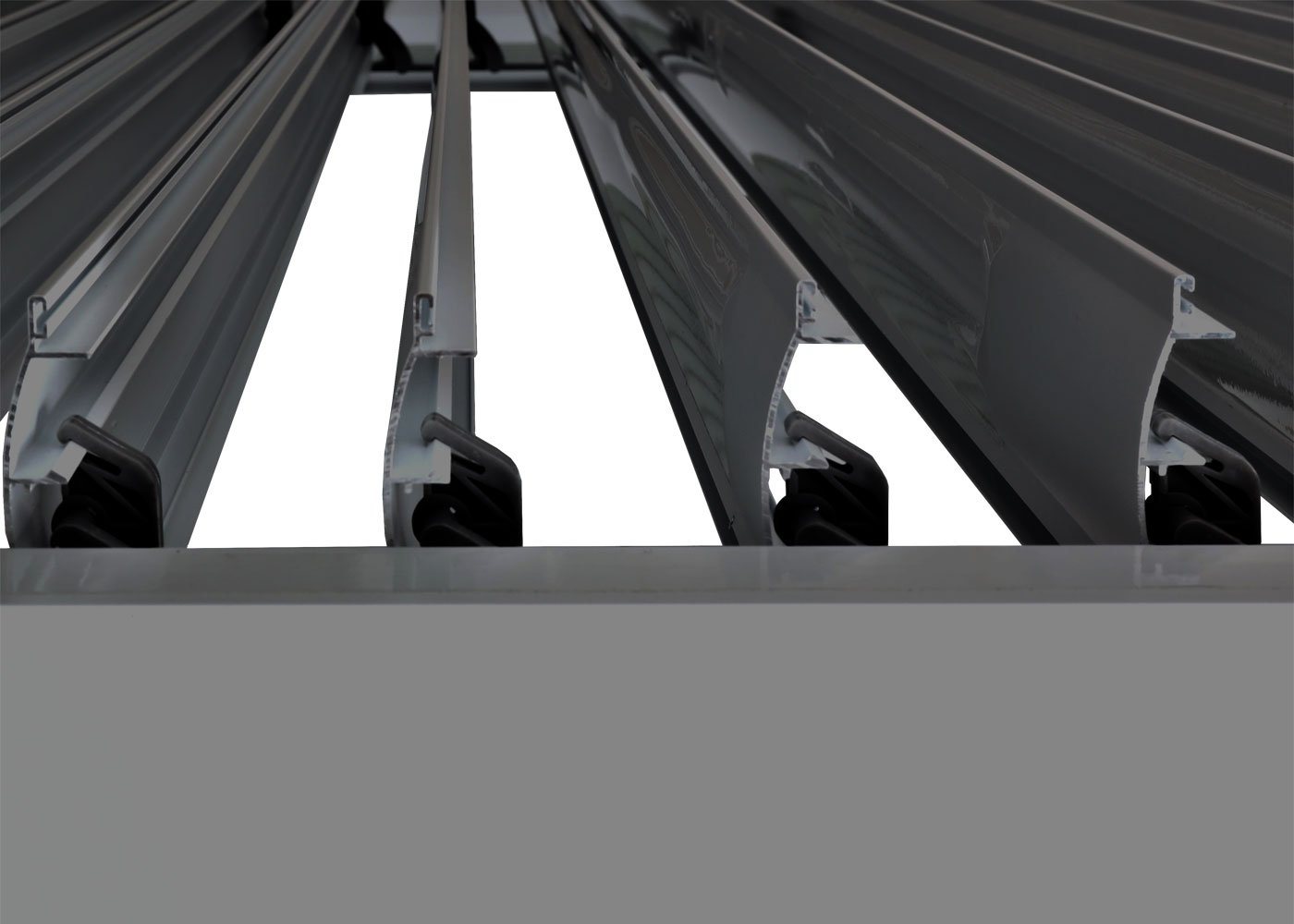 MCW Terrassendach Pergola 3x3m oder 3x4m Terassenvordach mit Rollos Lamellen anthrazit, Bedachung Lamellendach – Bild 2 von 5