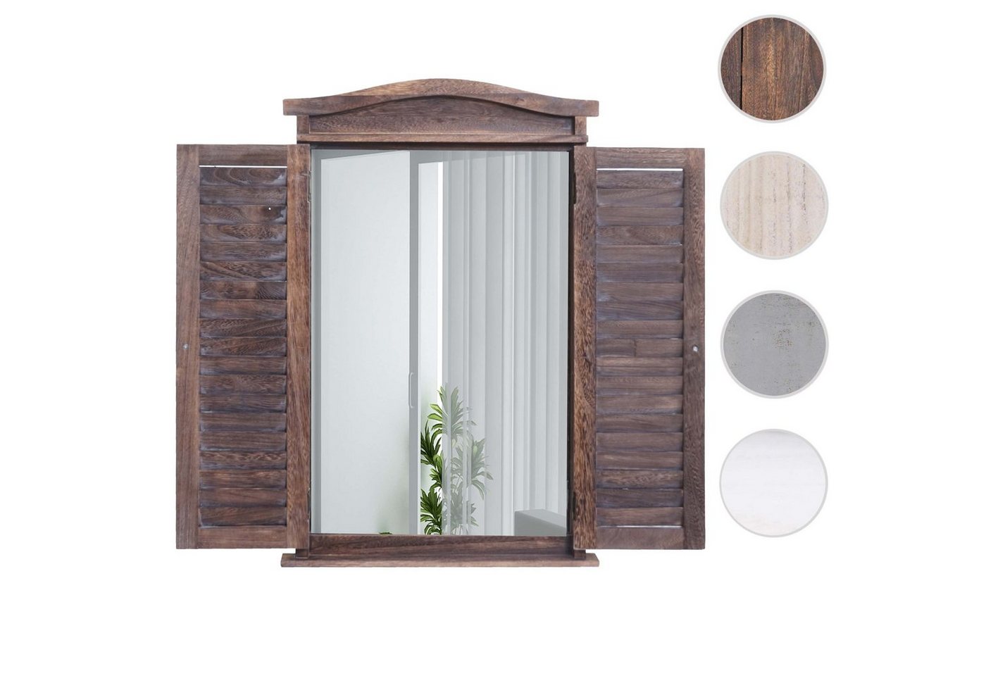 MCW Wandspiegel Spiegel (1-St), Fensterladenoptik, Einfache Wandmontage durch 2 Aufhängeösen – Bild 3 von 5