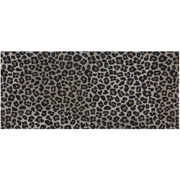 MD Entree Fußmatte Universal Teppichläufer Wohnzimmer Teppich, rechteckig, Höhe: 8 mm, bei 30° waschbar, anti-rutsch, 67 x 150 cm, Safari Leo, beige