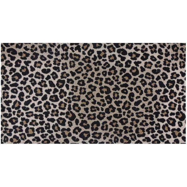 MD Entree Fußmatte Universal Teppichläufer Wohnzimmer Teppich, rechteckig, Höhe: 8 mm, bei 30° waschbar, anti-rutsch, 67 x 120 cm, Safari Leo, beige