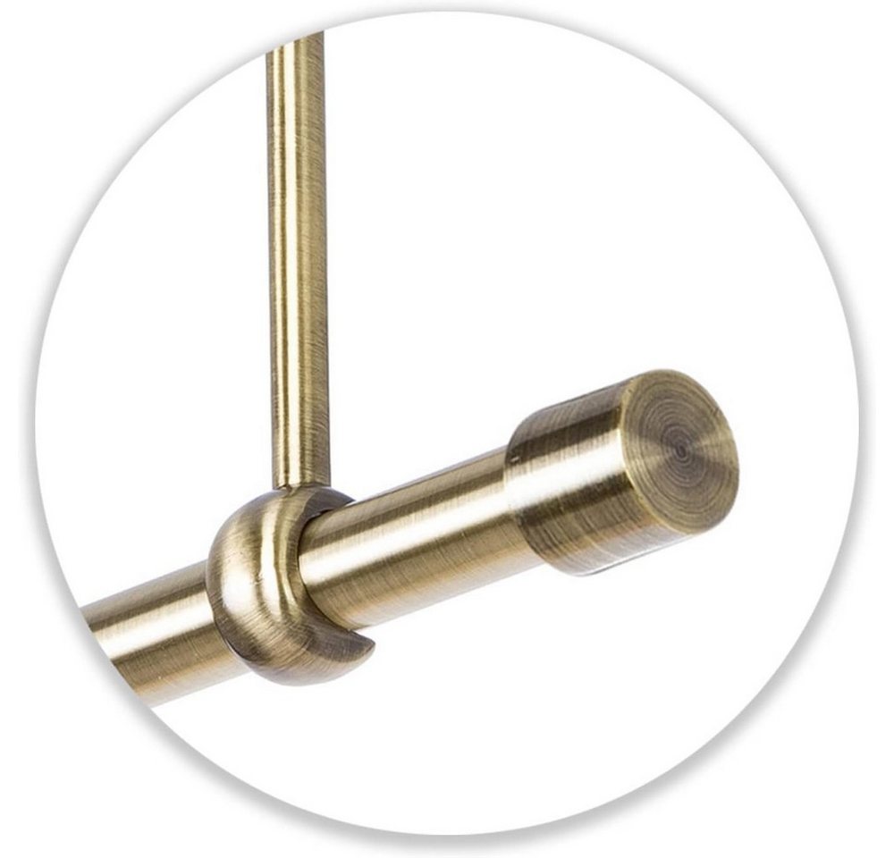 MDEKOR Gardinenstange Vorhangstange 19mm, 1-läufig, 1-läufig Wand oder Deckenmontage, 120 cm Antik Gold – Bild 4 von 5