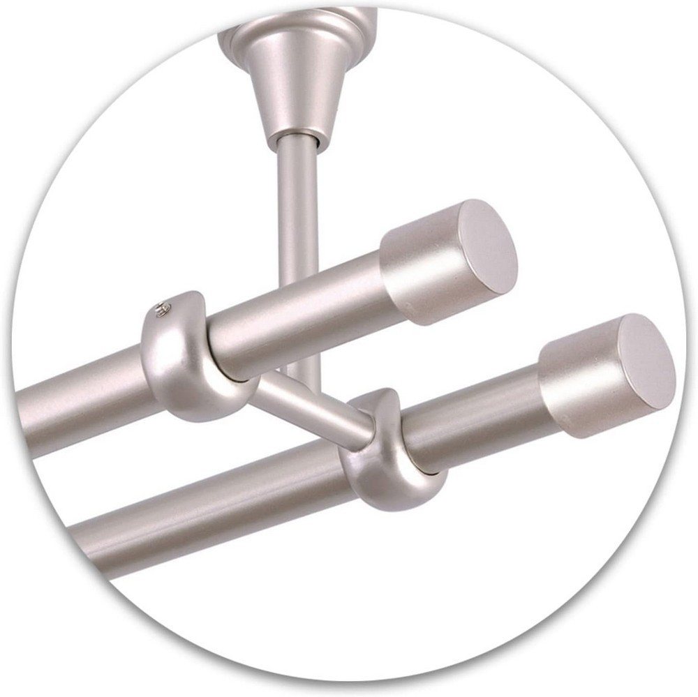 MDEKOR Gardinenstange Vorhangstange 19mm, 2-läufig, kürzbar, 2-läufig Deckemontage, 120 cm Chrom Matt – Bild 4 von 5