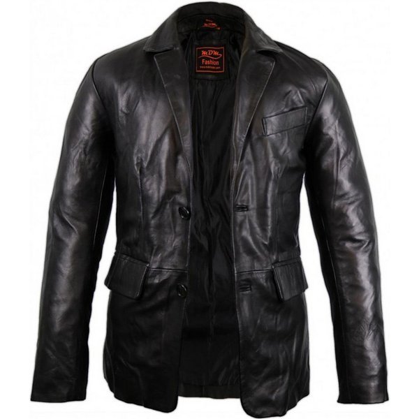 MDM Lederblazer Herren Leder Sakko Leder Blazer aus echtem Leder Leichte Sommer Lederjacke