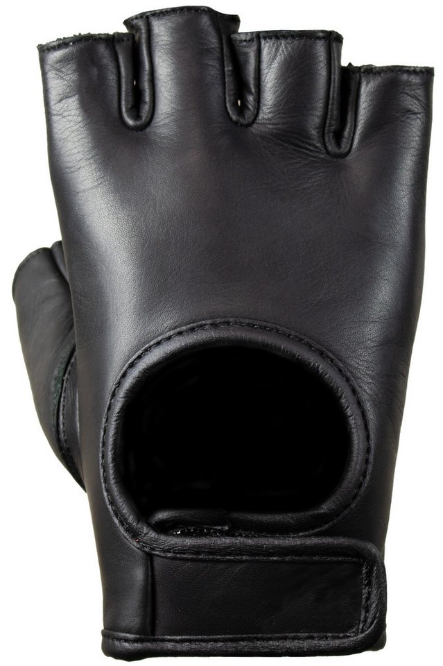 MDM Lederhandschuhe Herren Lederhandschuhe Fingerlos Motorrad Chopper Sommer Fingerloses Design für maximale Bewegungsfreiheit und Griffgefühl – Bild 2 von 4