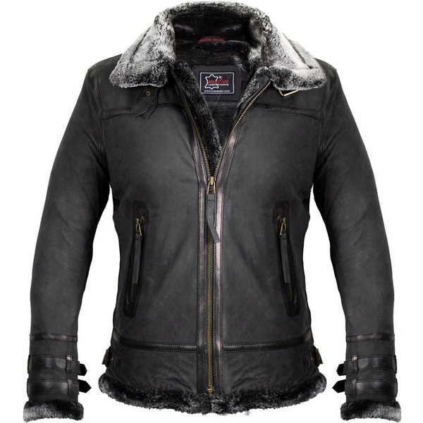 MDM Lederjacke Damen Fell Lederjacke Mit einem Fell Gefüttert