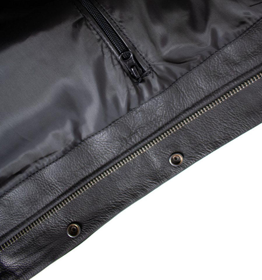 MDM Lederweste Custom Biker Lederweste Nubuk mit Reißverschluss Hunter Bikerweste – Bild 5 von 5