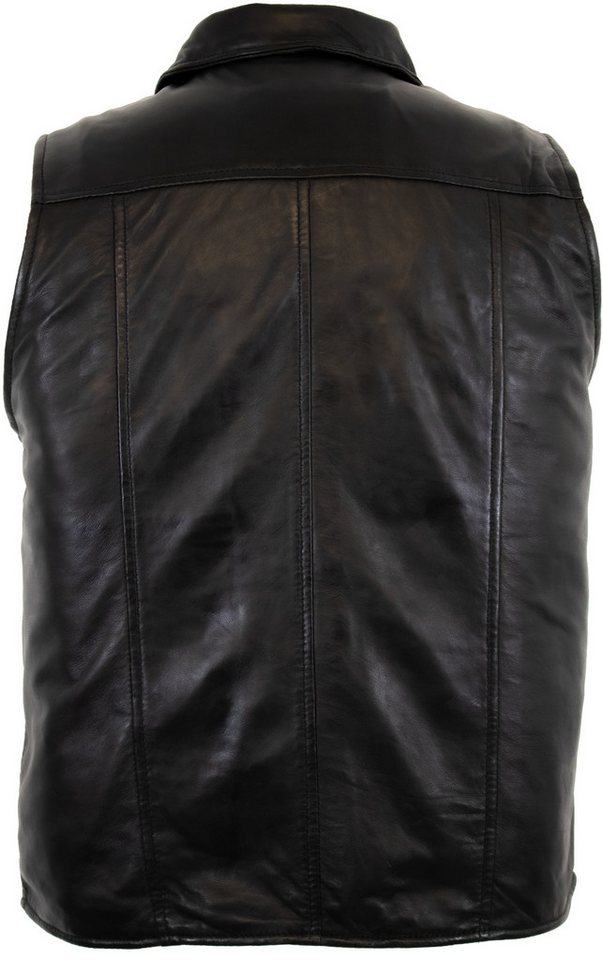 MDM Lederweste Herren Freizeit Lederweste aus echtem Lamm Nappa Leder – Bild 2 von 5