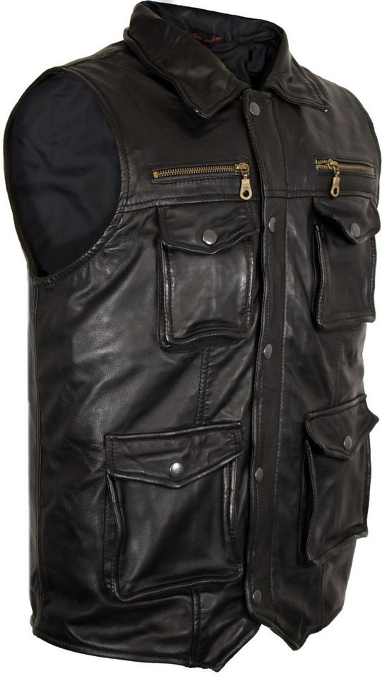 MDM Lederweste Herren Freizeit Lederweste aus echtem Lamm Nappa Leder – Bild 3 von 5