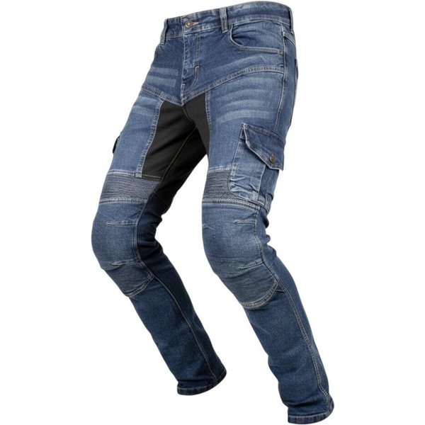 MDM Motorradhose Herren Motorrad Jeans mit Protektoren, Cargo Biker Hose