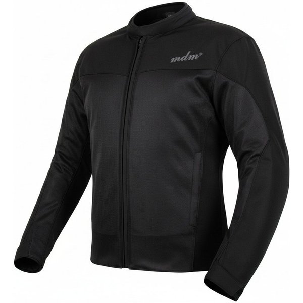 MDM Motorradjacke Herren Air Mesh Motorradjacke Schwarz, mit Protektoren, Atmungsaktiv Leicht für den Sommer